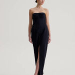 STRAPLESS DRESS WITH SLIT