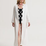 LONG LINEN KIMONO WITH TIES