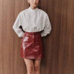 CROCODILE-EFFECT FAUX LEATHER MINI SKIRT